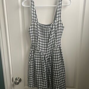Stylish Black and White Houndstooth Dress